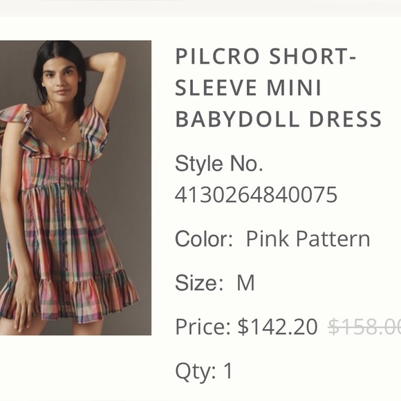 Pilcro Short-Sleeve Mini Babydoll Dress - Picture 12 of 12